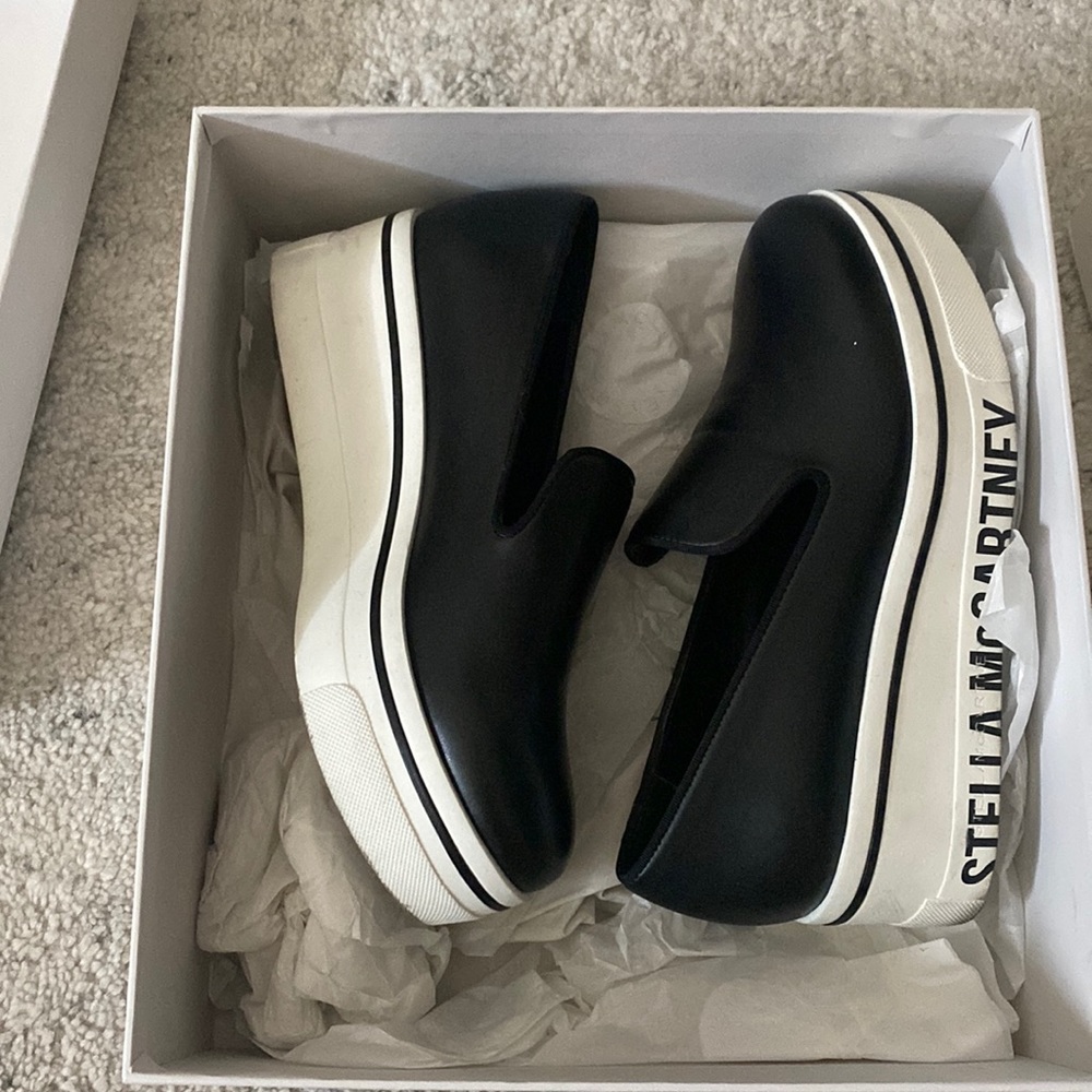 Stella McCartney black platform sneakers size 6 gently worn